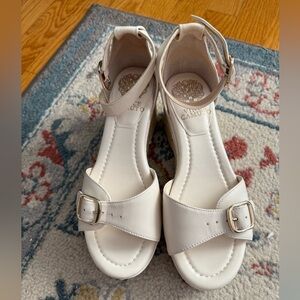 Vince Camuto Cream Sandals with Buckle